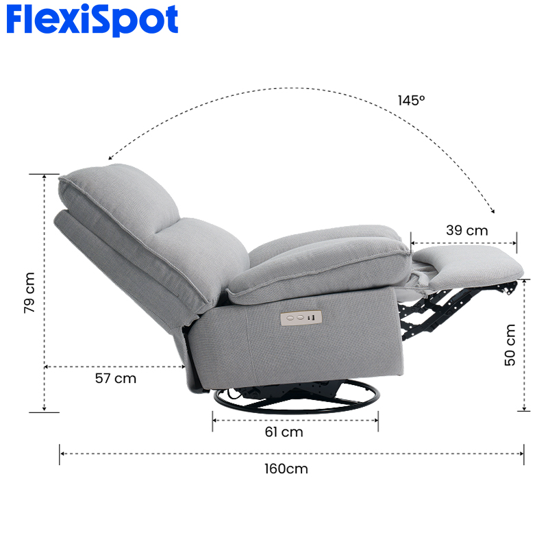 FlexiSpot Lotus XR6 Swivel and Rocking Recliner with Sturdy Metal Base ...