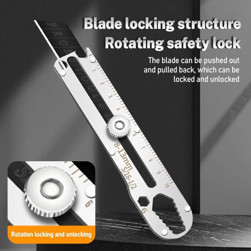 Stainless Steel Utility Knife Multifunction Retractable Box Cutter Art ...