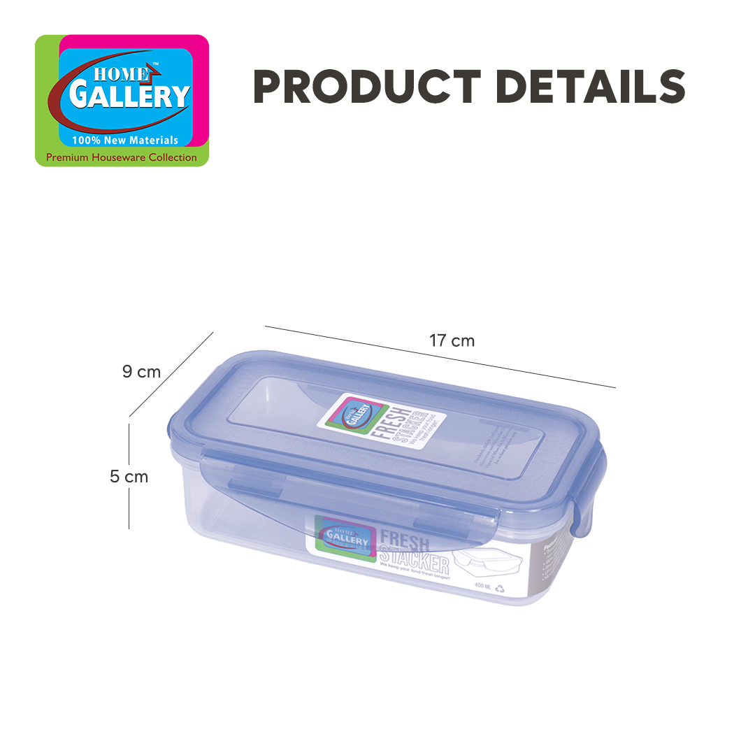 Home Gallery Rectangular Fresh Stacker 400ml 2pcs, BPA Free Airtight ...