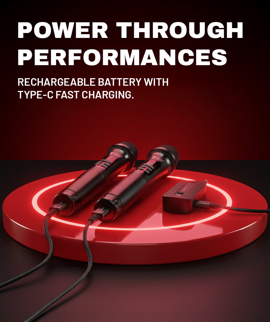 Bull Audio BA-20 Dual Wireless Microphone Set with Led Display and ...