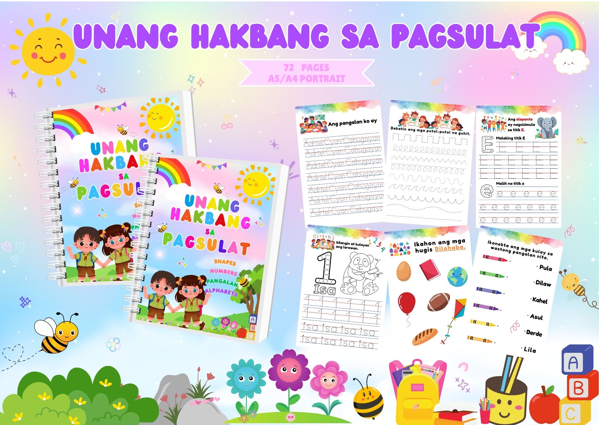 UNANG HAKBANG SA PAGSULAT/ LEARN TO WRITE | TRACING ACTIVITY BOOK ...
