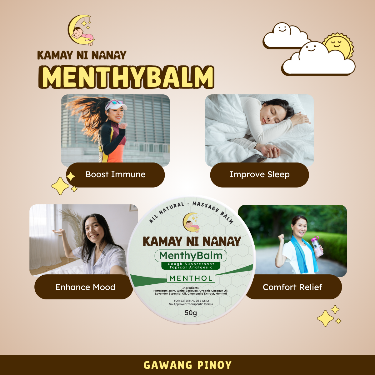 Exclusive Kamay ni Nanay Menthy Balm Menthol for Coughs and Colds ...