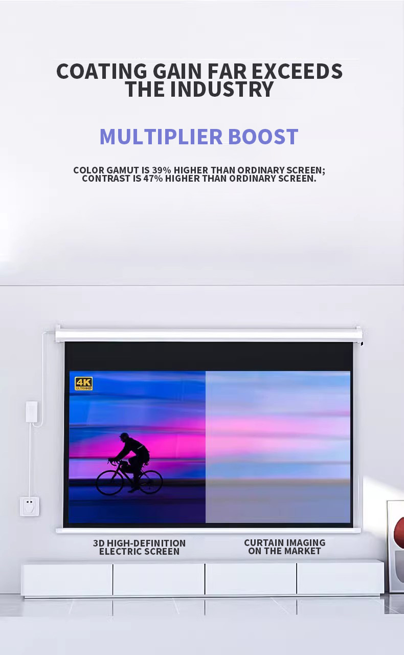EXPOSE electric projection screen 84-inch 16:9 HD Movie Screen for Home ...
