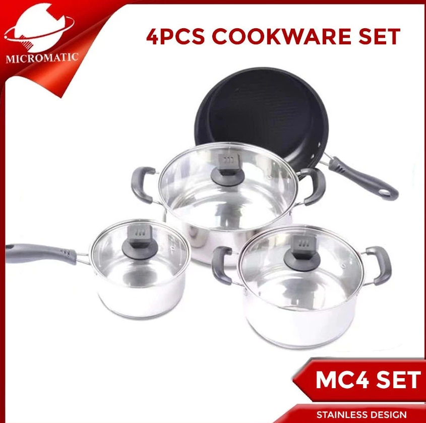 MICROMATIC COOKWARE SET MODEL:MC4 / HIGH QUALITY STAINLESS STEEL ...