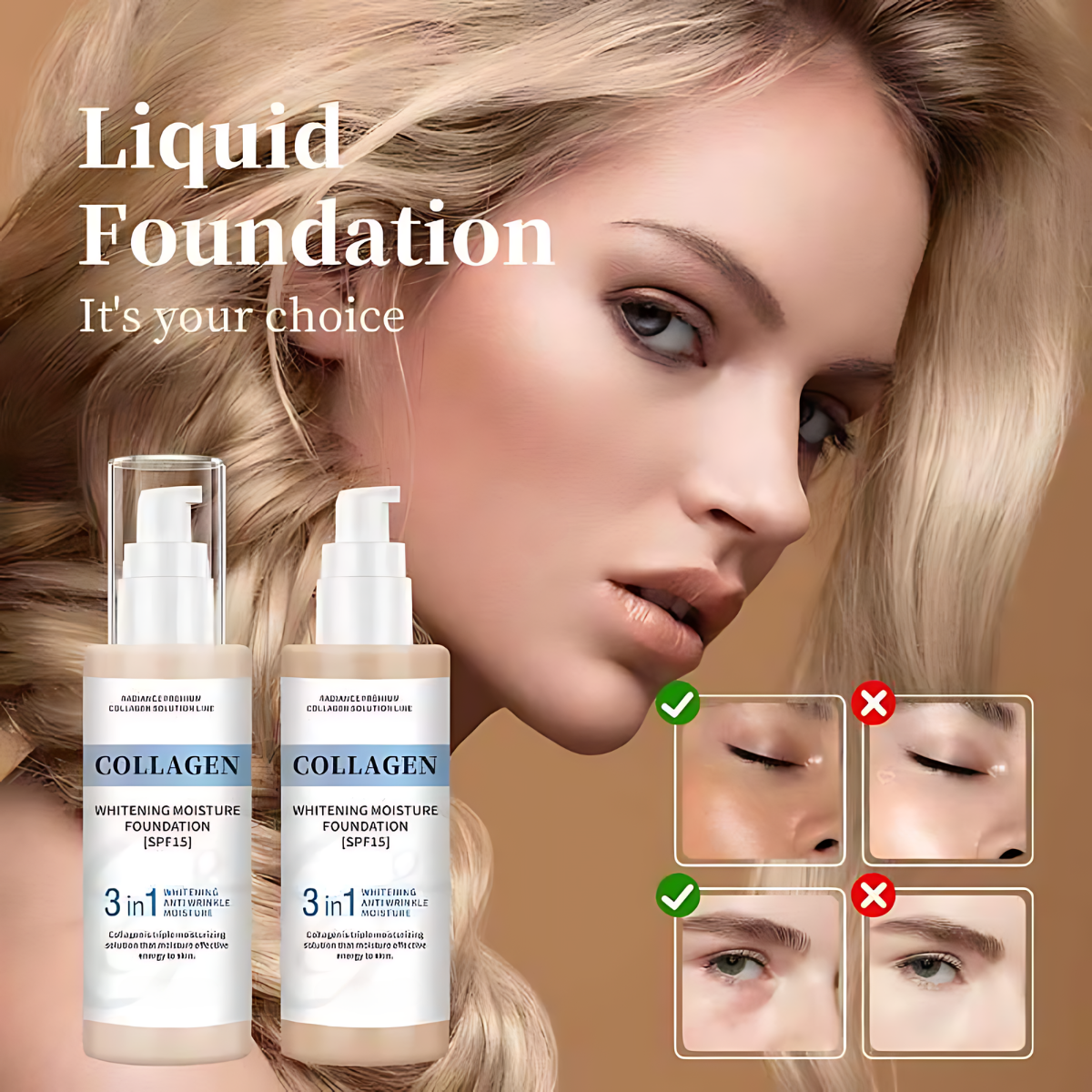 Buy 1 Take 2 J&r Collagen whitening moisture foundation SPF15 3in1 ...