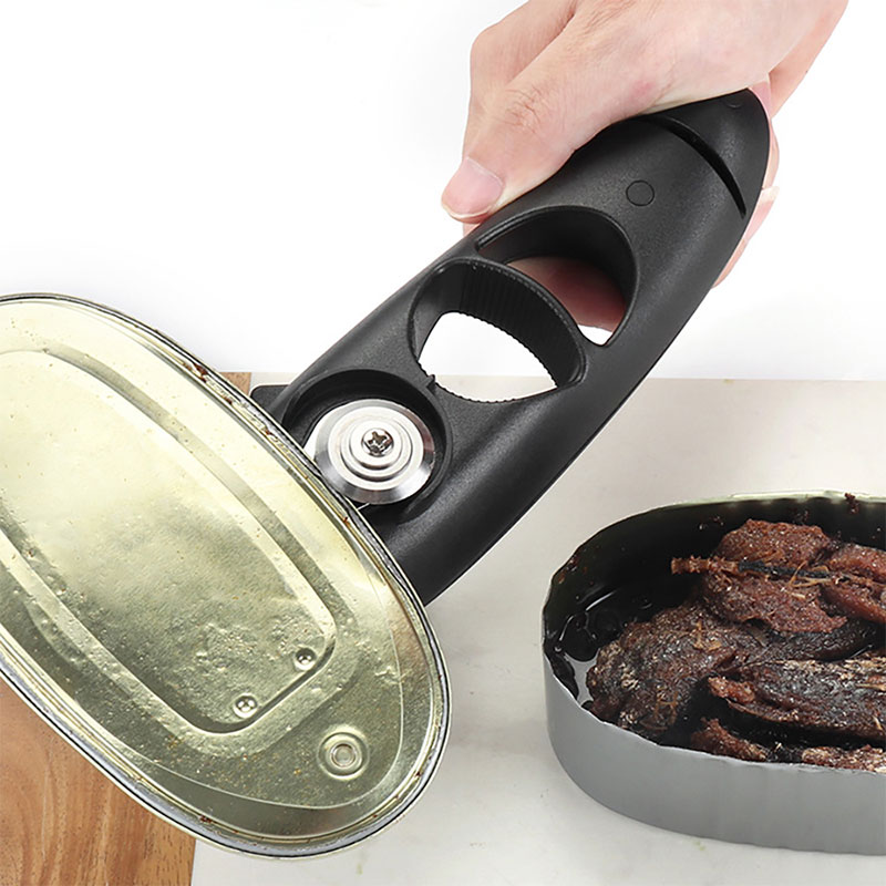1pc 8-in-1 Smooth Edge Tin Opener with Ergonomic Handle Safe Cut Manual ...