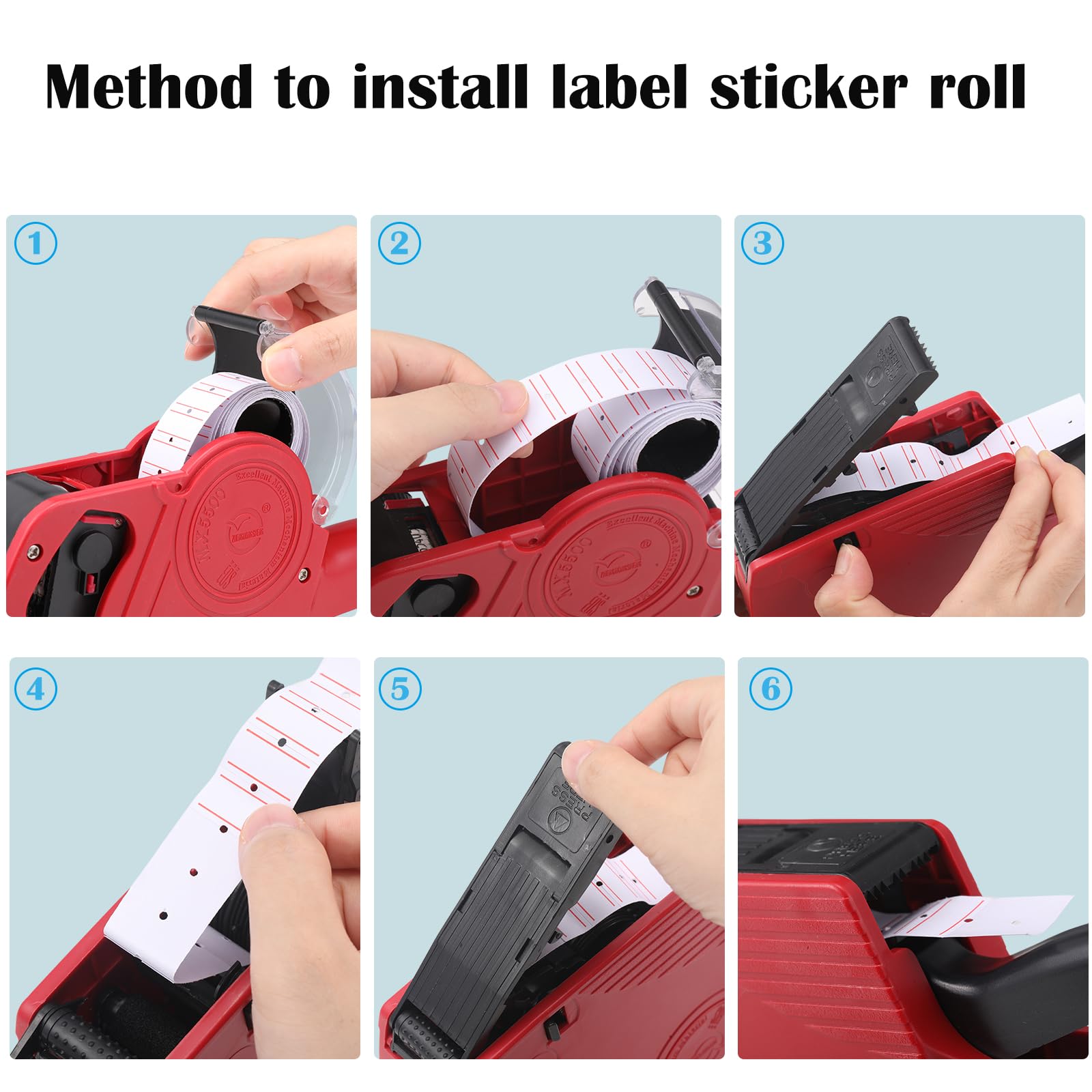 MX5500 8 Digits Price tag Gun with 5000 Sticker Labels label Maker ...