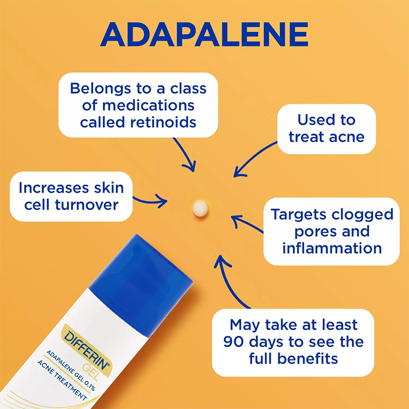 DIFFERIN Acne Treatment Gel 45g Retinoid Treatment For Face With 0.1% ...