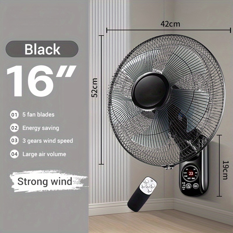 Electric Fan Stand Fan 16Inch Standard 5 Blade Remote Control Floor Fan ...