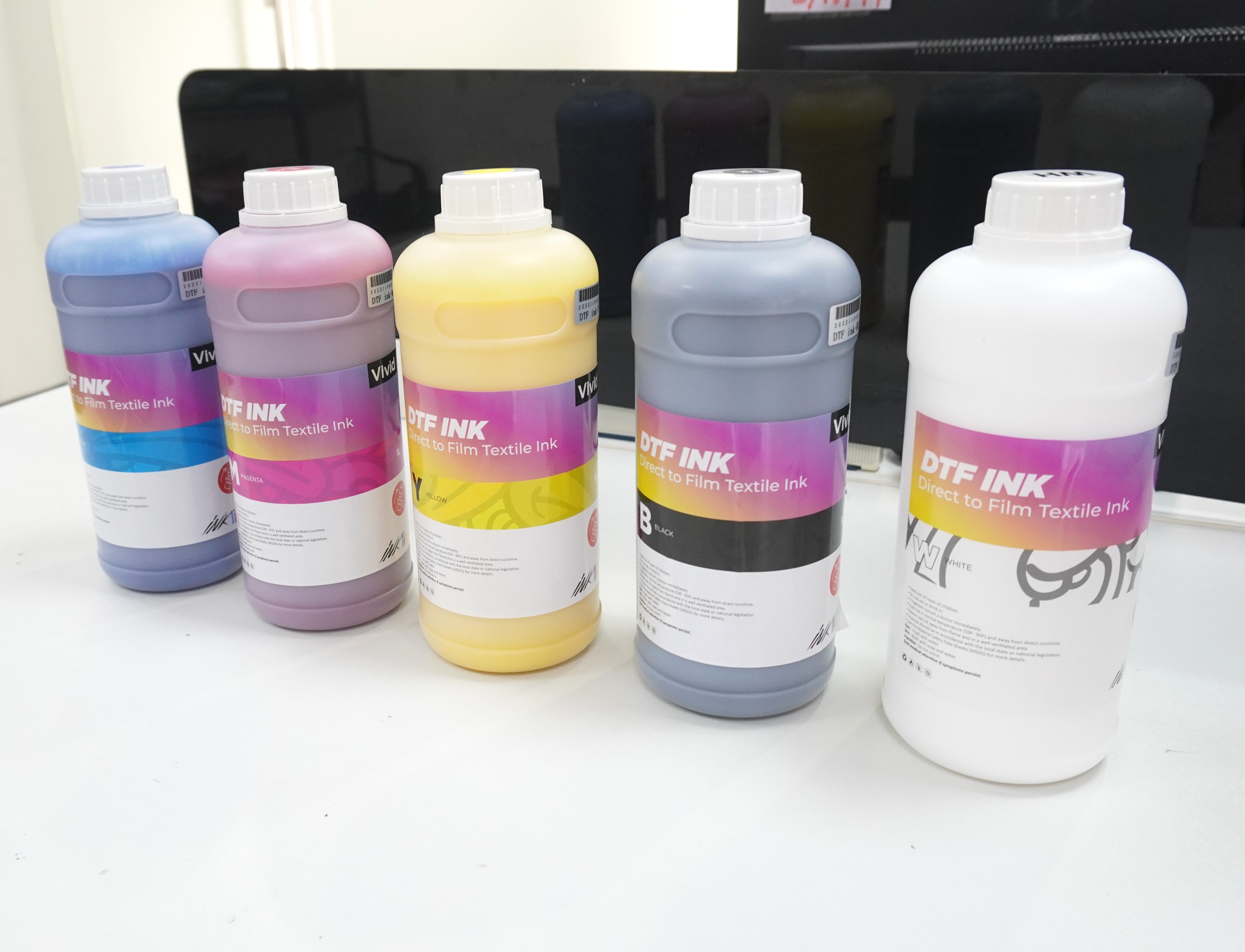 KELIN Vivid DTF Textile Ink 1L (CMYK + White) – Premium Ink for Direct ...