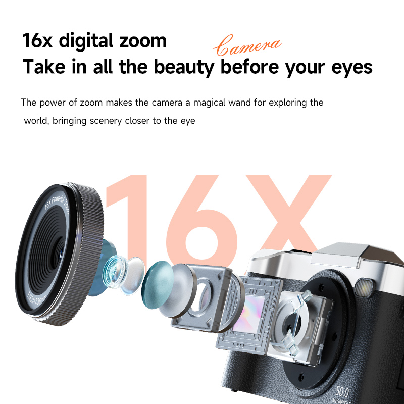 NEW 5K Digital Camera CCD 16X Digital Zoom 50MP Photography Camera 180 ...
