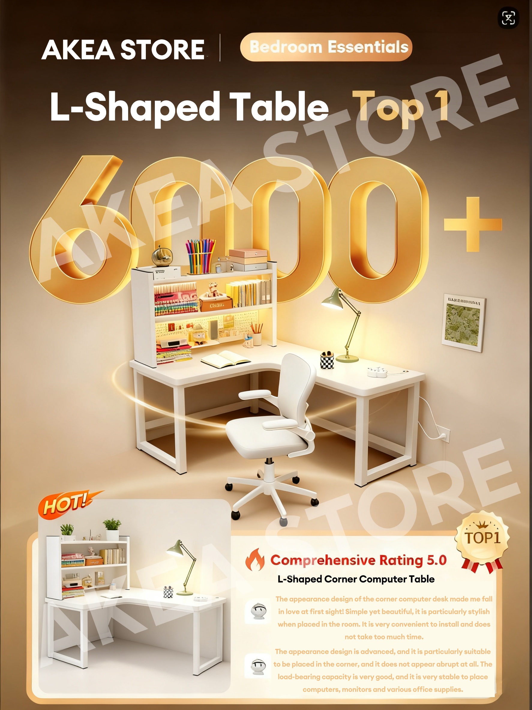 【Ship Today】Corner Desk L-Shaped Office Gaming Table White Computer ...