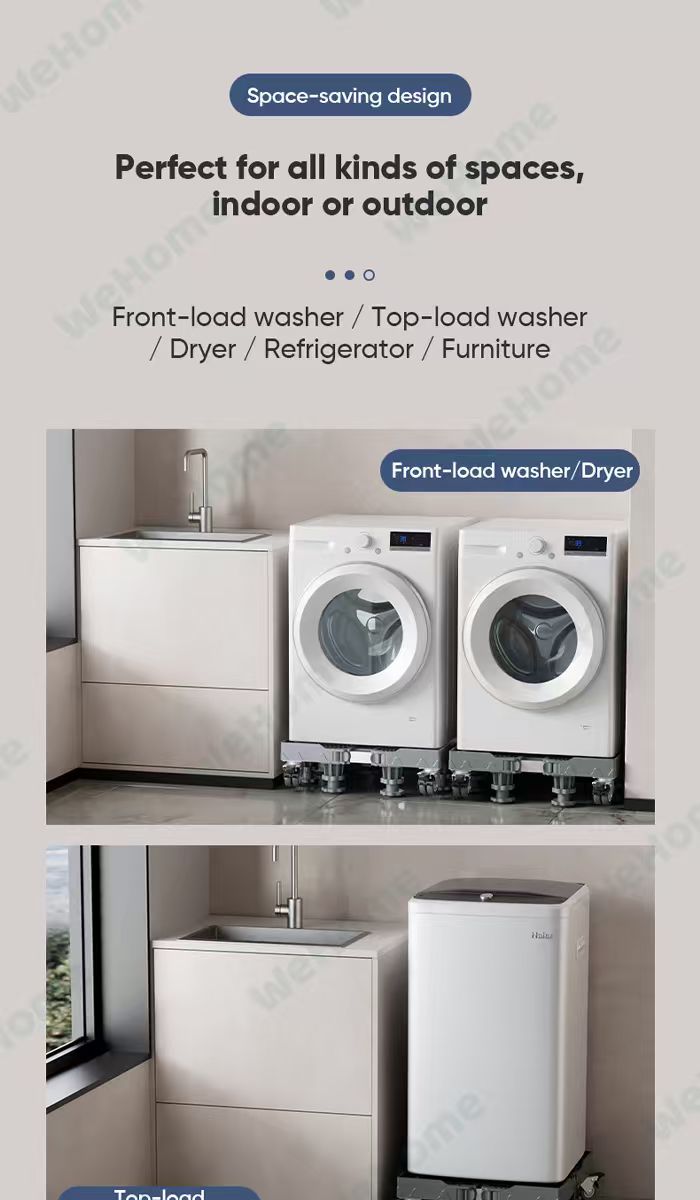 WeHome Washing Machine Stand with Wheels Ref Stand Heavy Duty Stainless ...
