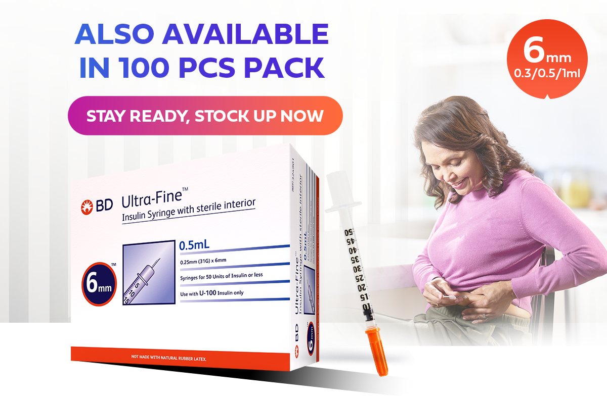 BD Ultra Fine 6mm Insulin Syringe 0.5ml/cc (40 pcs pack) 31G Value Pack ...