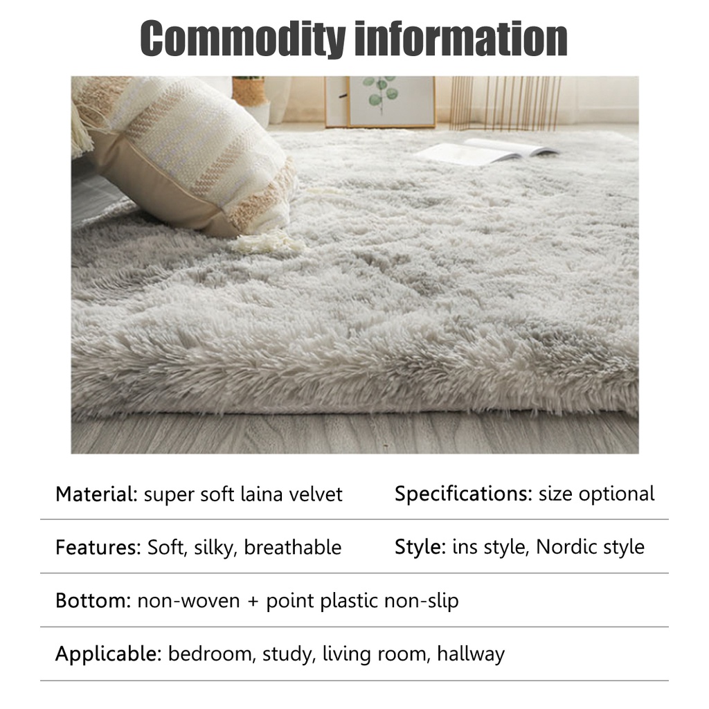 Carpet for Bedroom/Livingroom Gradient Tie-dyed Fur Carpet Fluffy Rugs ...