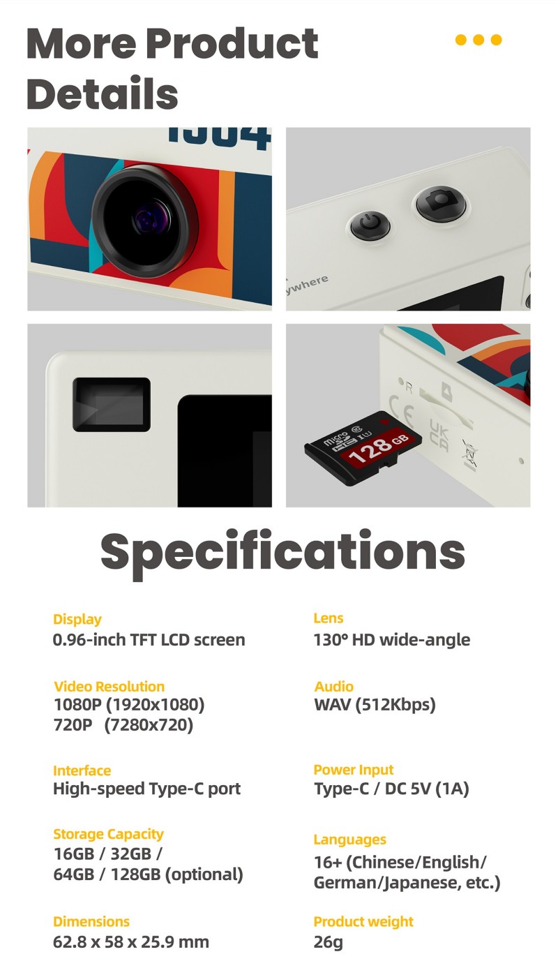 Mini Keychain Camera HD 4K Portable Thumb Cameras Video Recorder ...