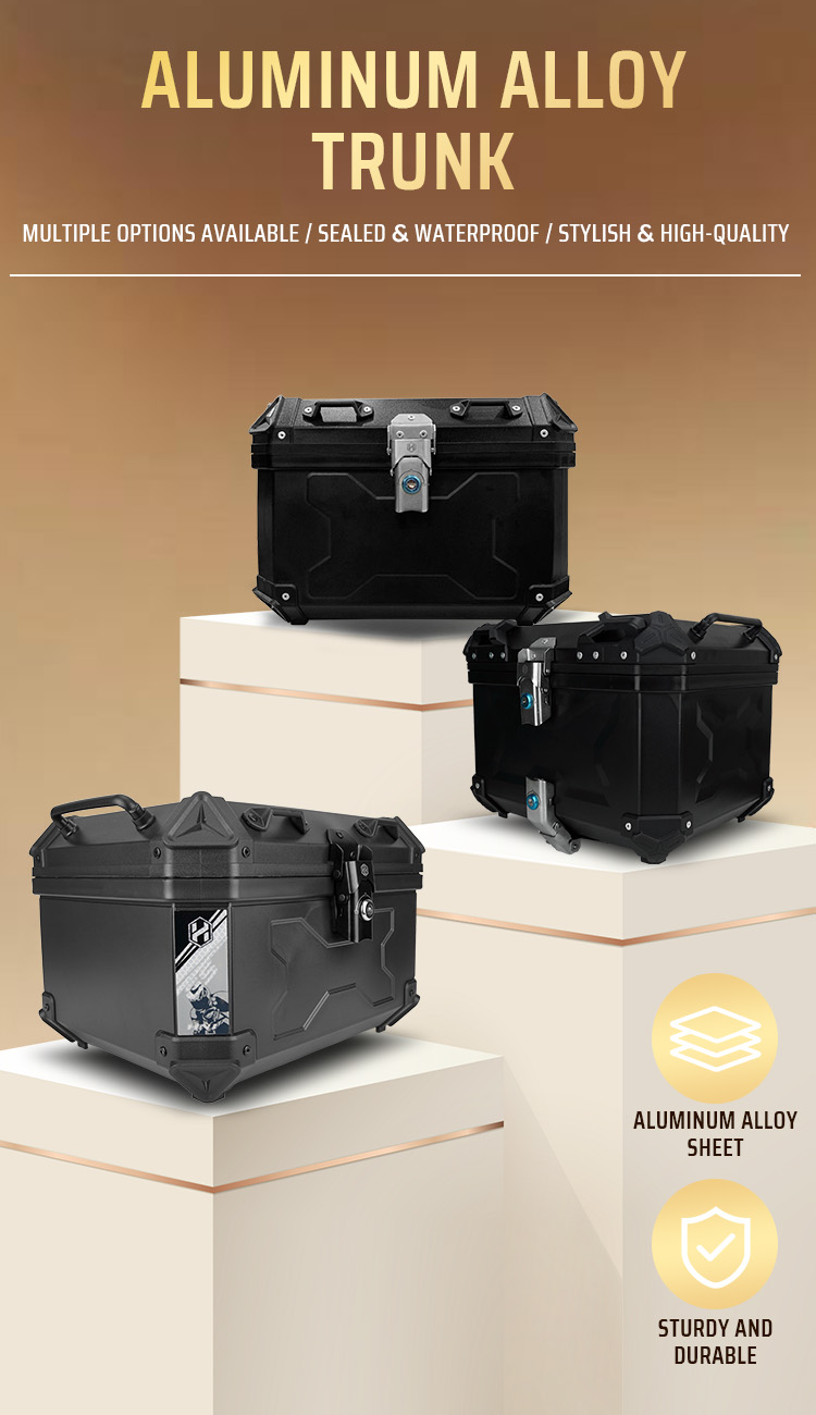 HNJ Top Box Motorcycle 36/45/58 Liters Hard Plastic Top Box With Back ...