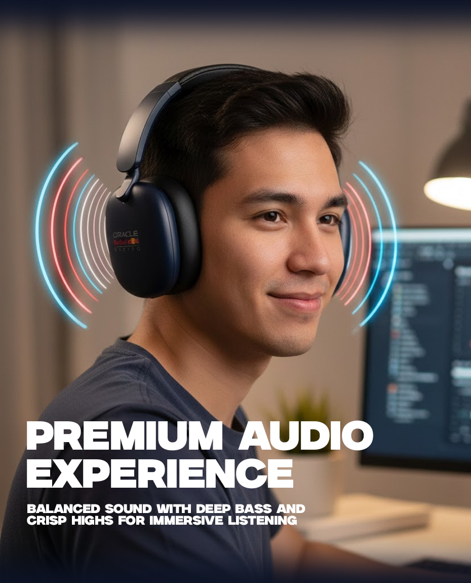 Oracle Red Bull Racing Wireless Bluetooth Headphones Navy Premium Sound ...