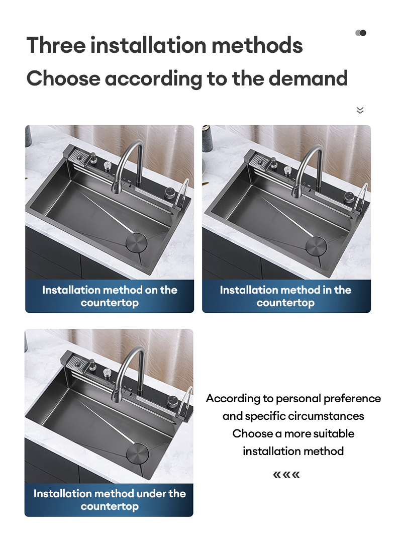 JOTO Modern Kitchen Sink Thickened SUS 304 Stainless Lababo with Double ...