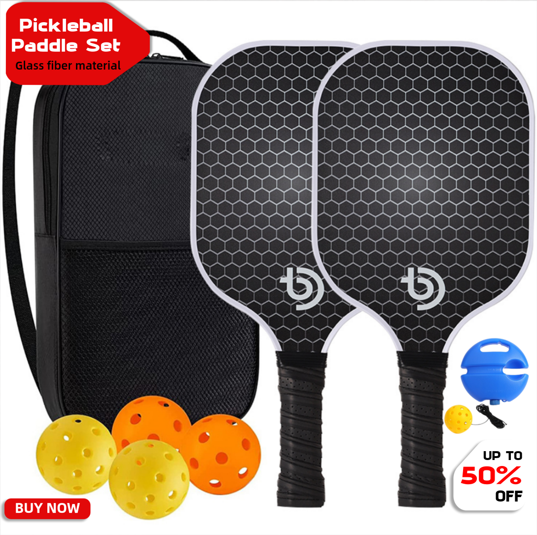 【Full Set】Pickleball Paddles Fiberglass Pickle Racket For Beginners ...