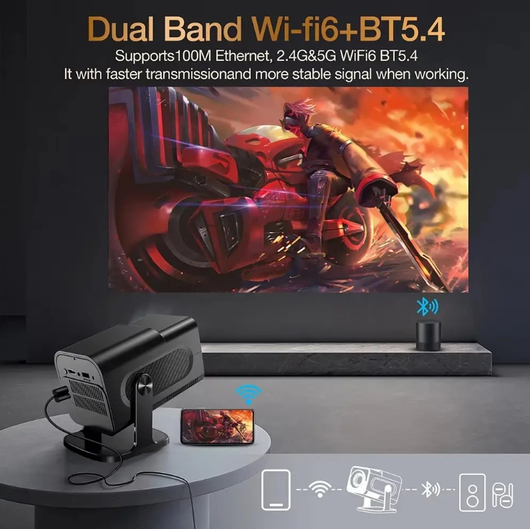 HCS350 F300 HY300 Portable Smart Projector 4K Ultra HD WiFi and ...
