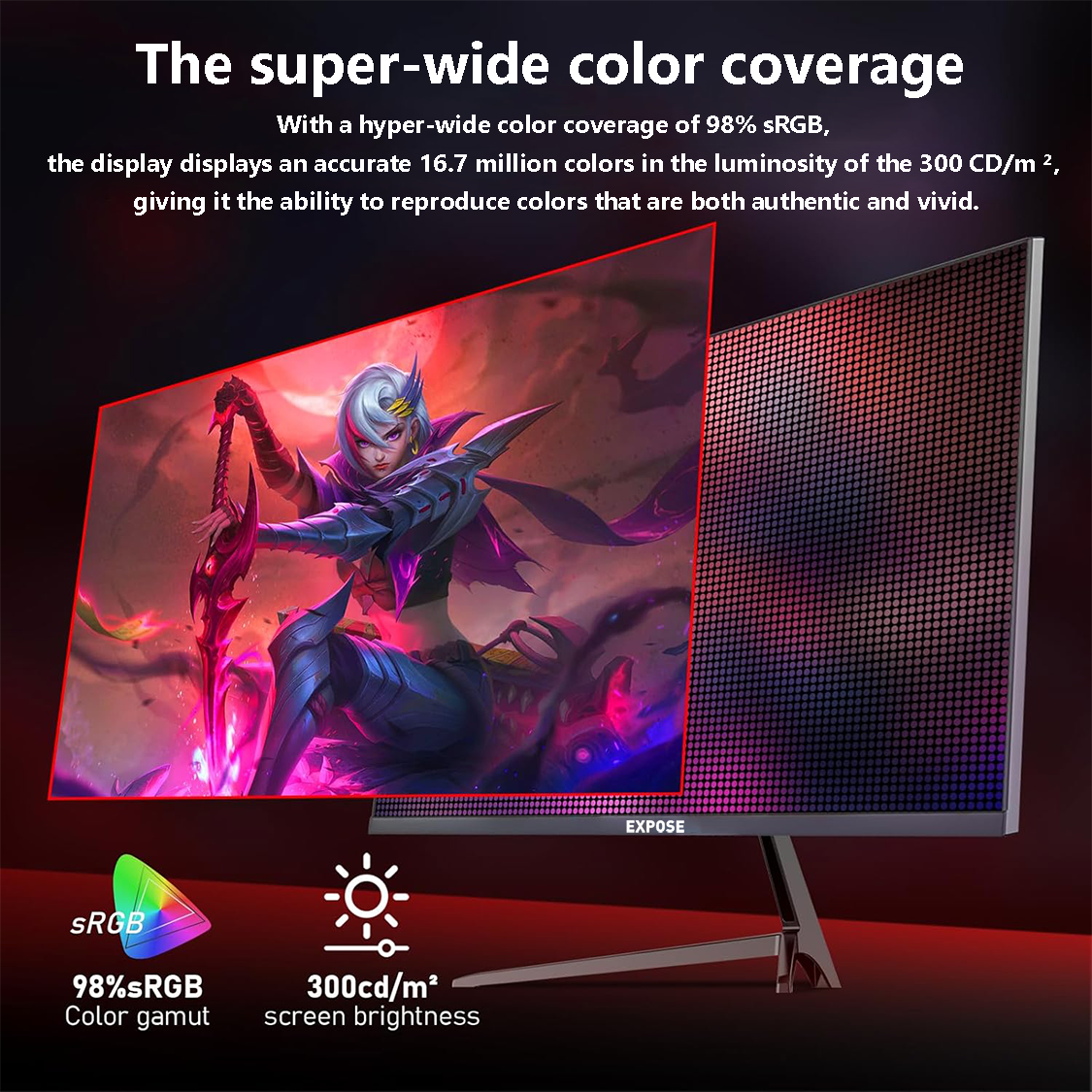 Expose Gaming Monitor curved 24 Inch Monitor 165HZ PC Monitor 27 Inch ...