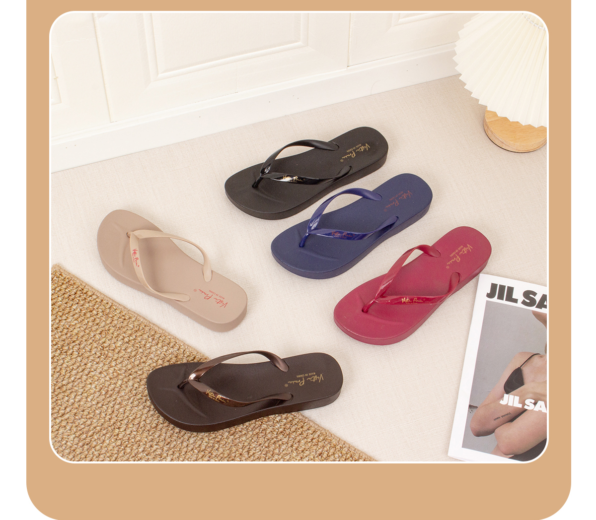 Vista Praia Fashion Simple Flip Flops For Women Summer Indoor Outdoor ...