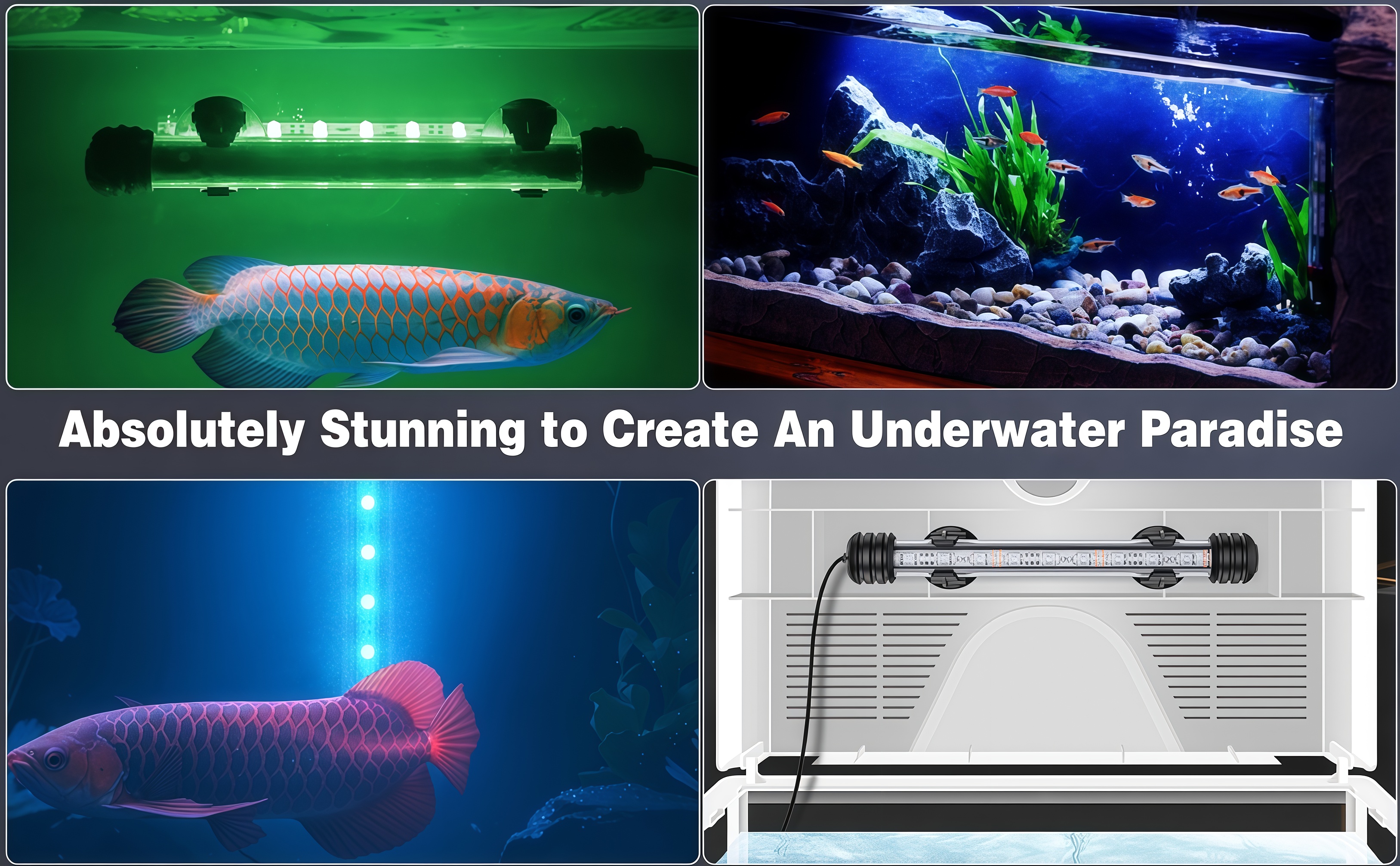 Aquarium LED Submersible Light Fish Tank LED Light Submersible ...