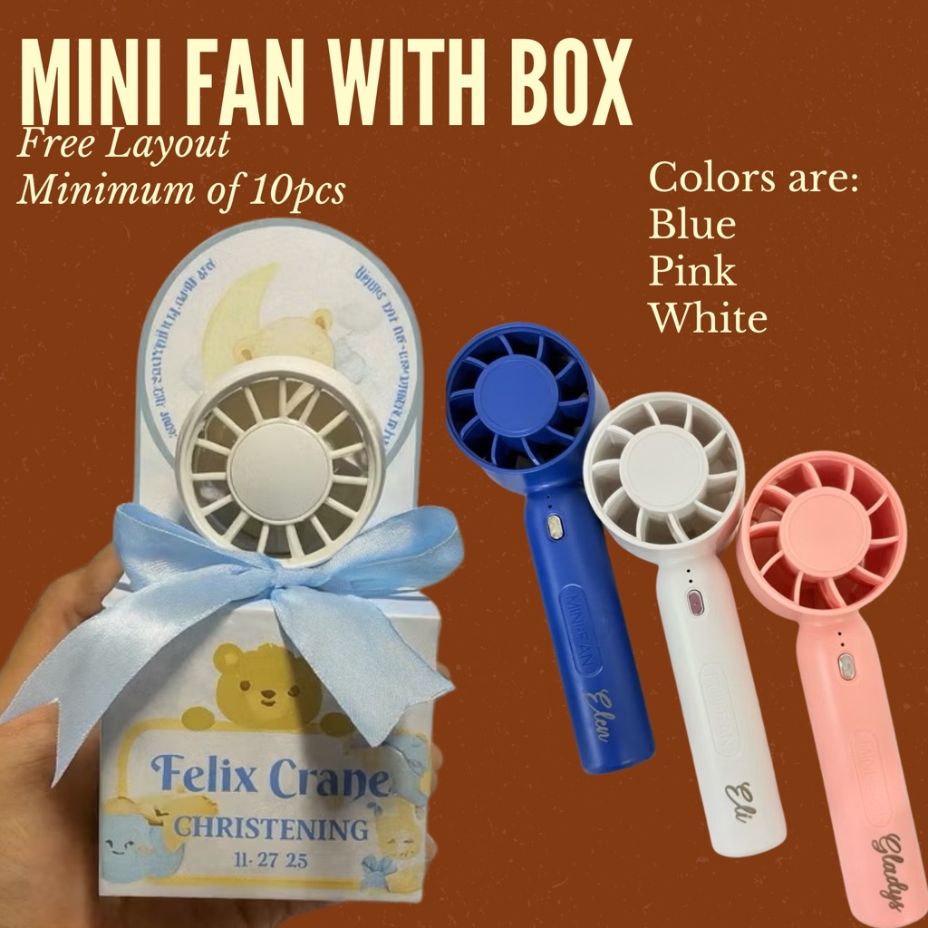Mini Handheld Fan in a Box for souvenirs and giveaways | Shopee Philippines