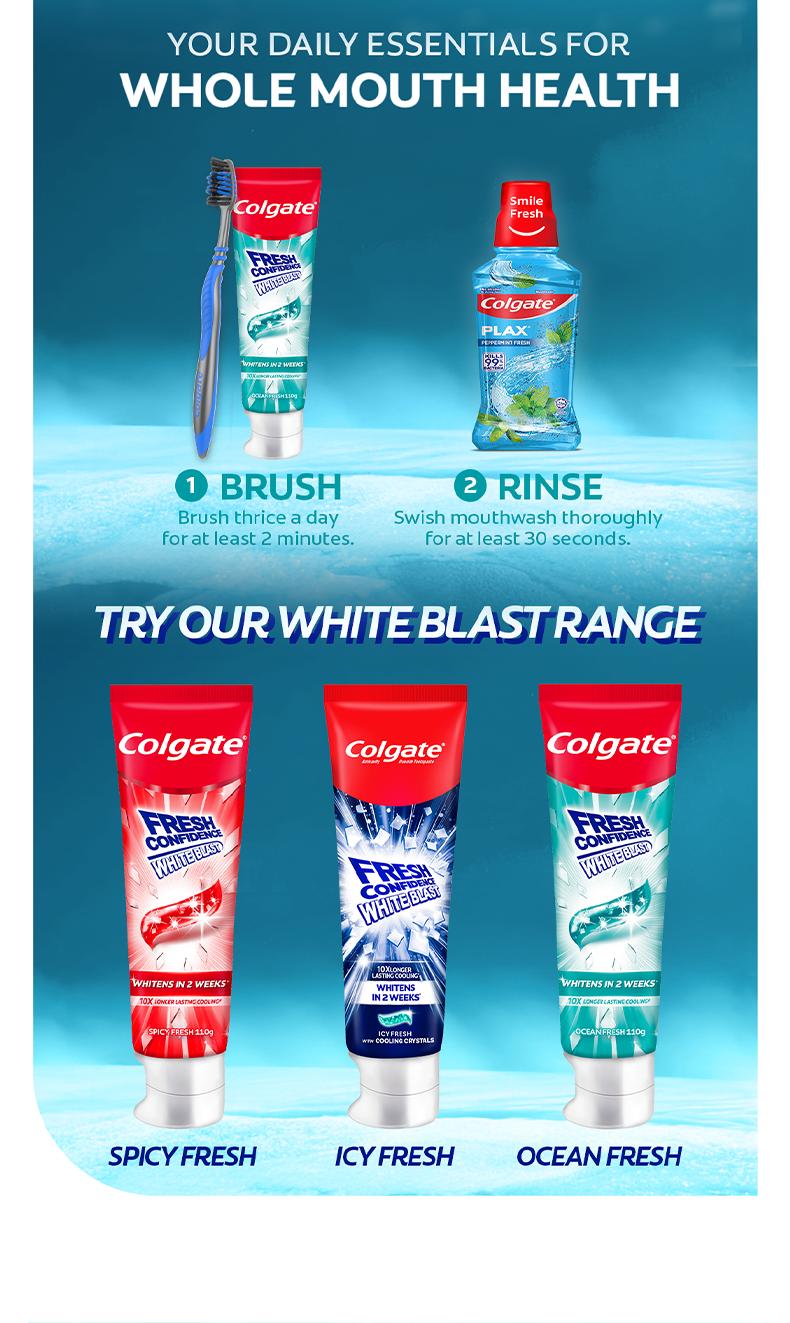 Colgate Fresh Confidence White Blast Whitening Toothpaste Ocean Fresh ...