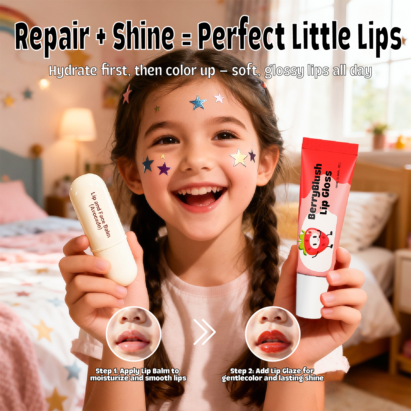 Hegerbaby Lip Face Balm & Lip Gloss Moisturizing Nourishing Non Sticky ...