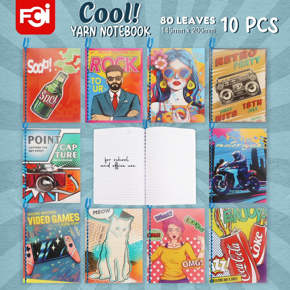 FCI SPIRAL NOTEBOOK WITH YARN (YARN NTBK) ASSORTED DESIGN 80leaves ...