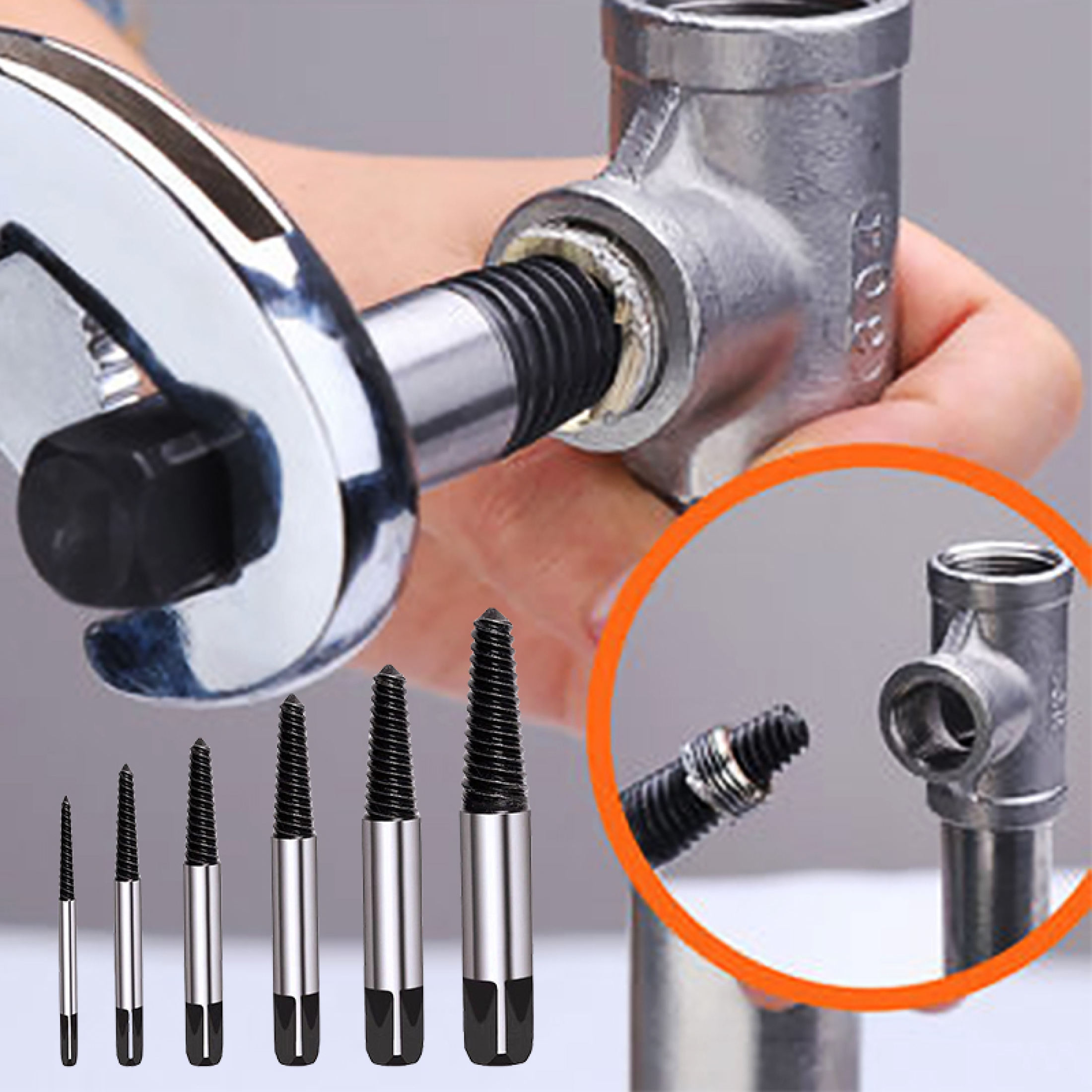 5/6Pcs Screw Extractor Center Drill Bits Guide Set Broken Damaged Bolt ...