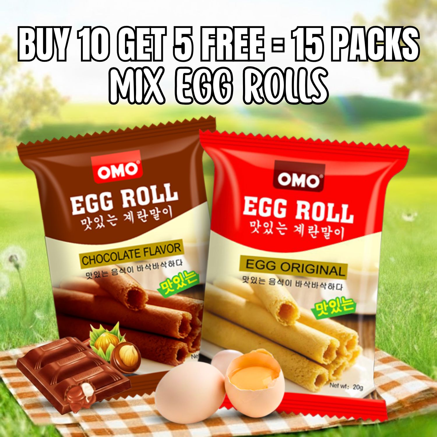 [BUY 10 GET 5 FREE] EGG Roll Taste with Real Egg, Delicious Snacks and ...