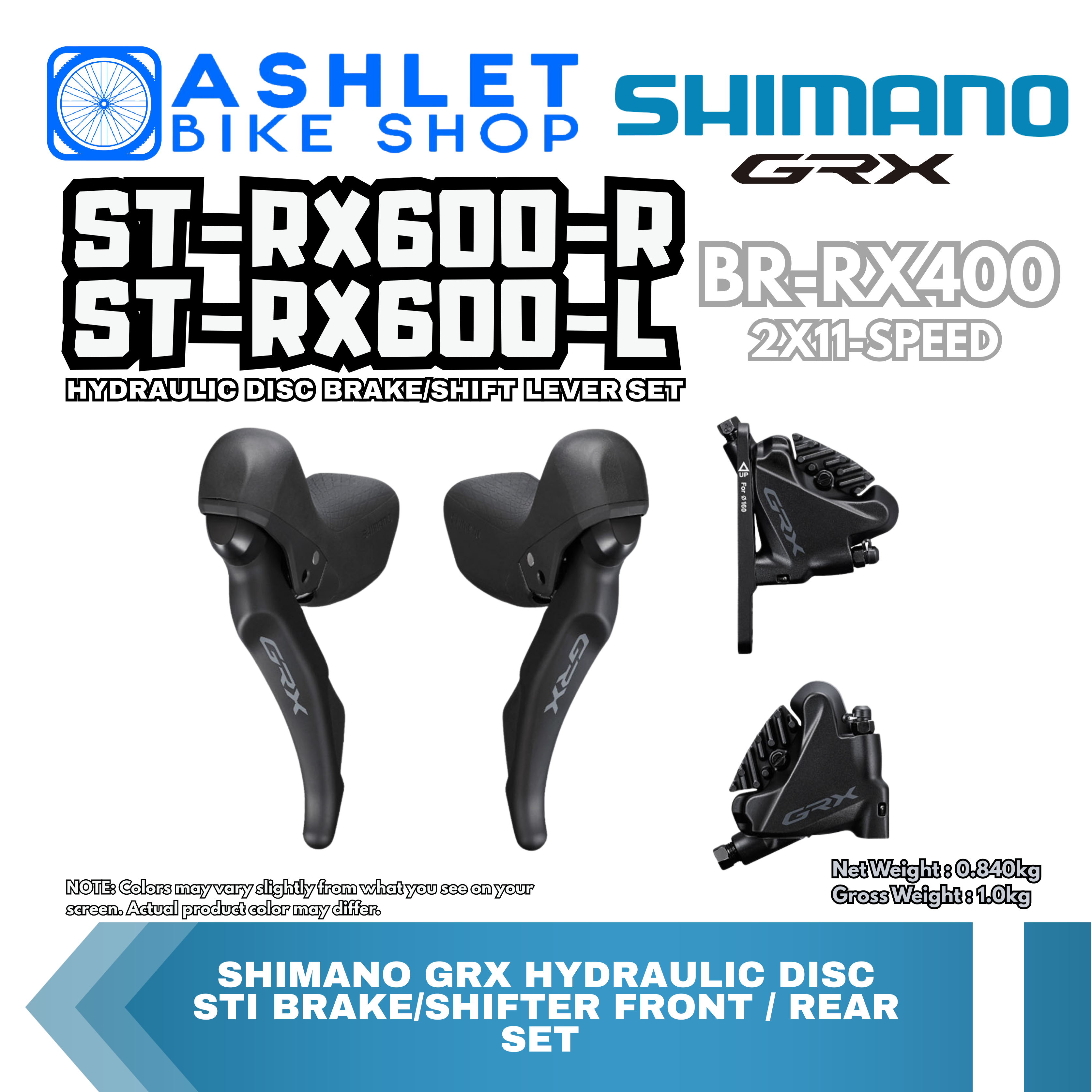 SHIMANO GRX ST-RX600-R ST-RX600-L / BR-RX400 Disc Brake STI Shifter ...