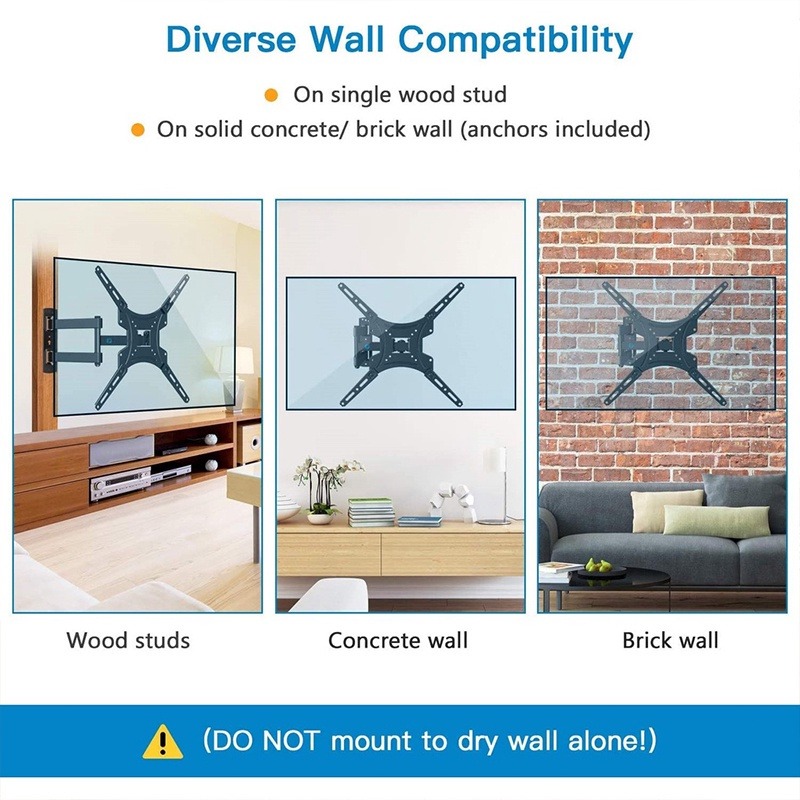 10-55 Inch Retractable TV Bracket Wall Mount TV Rack Monitor Mount ...