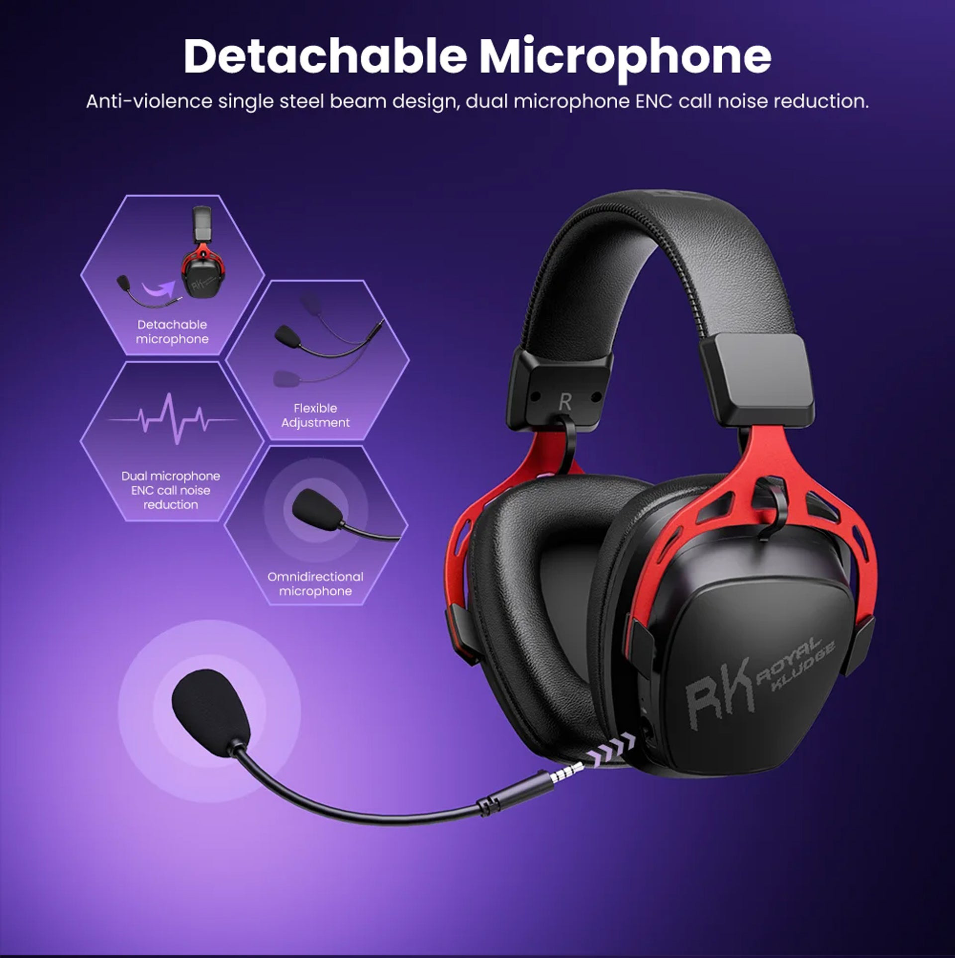 Royal Kludge RK HG103 RGB Tri-Mode Gaming Headphone (Black Ops, Cyborg ...
