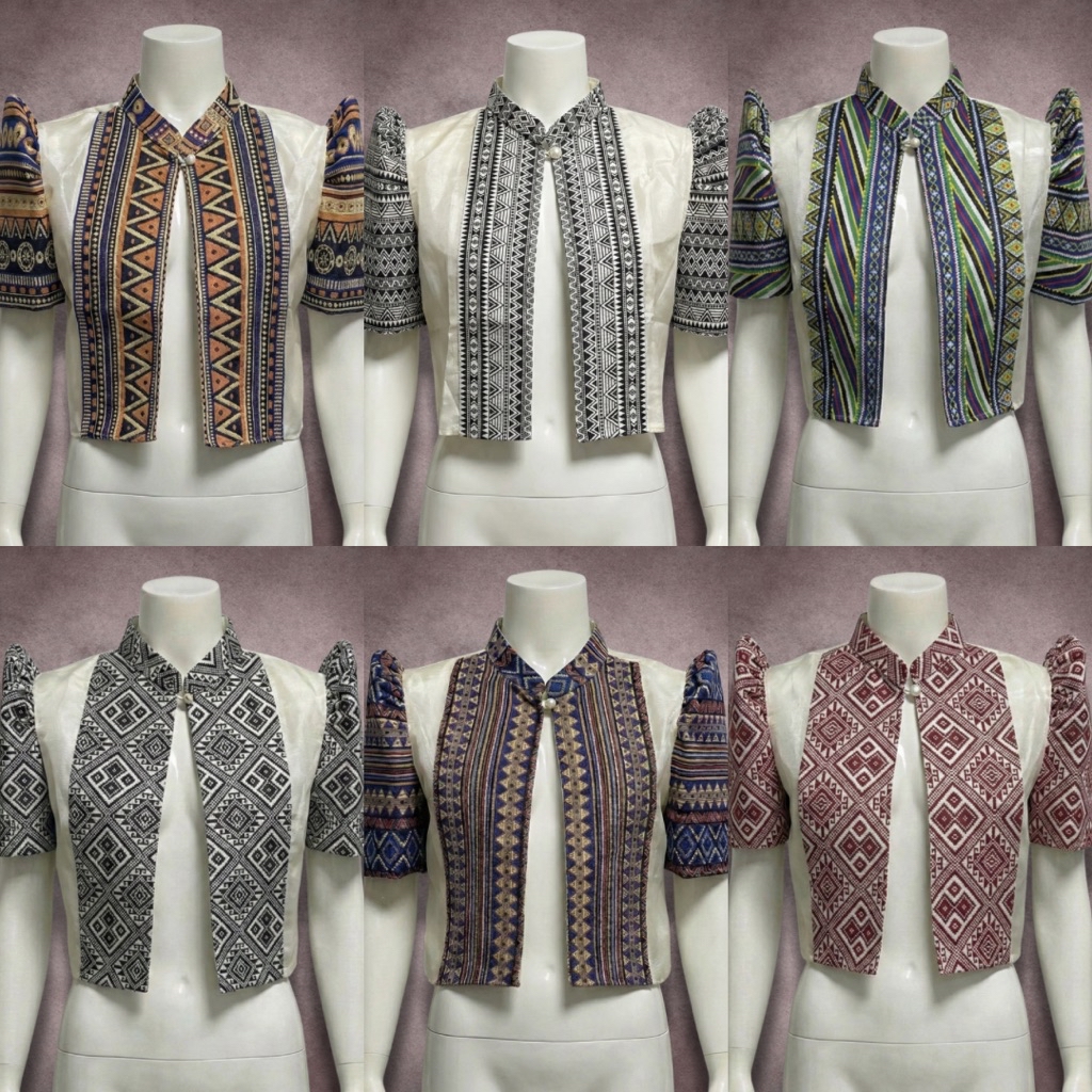 Ethnic Bolero Modern Filipiniana Top Chinese Collar | Shopee Philippines
