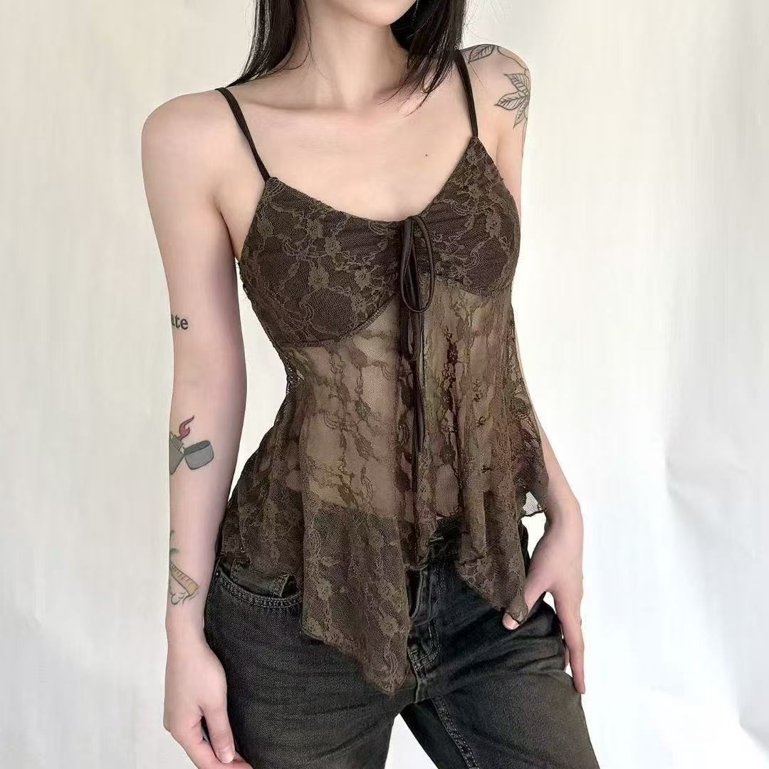 TXT #9093 Retro sexy lace slim-fit camisole base layer | Shopee Philippines