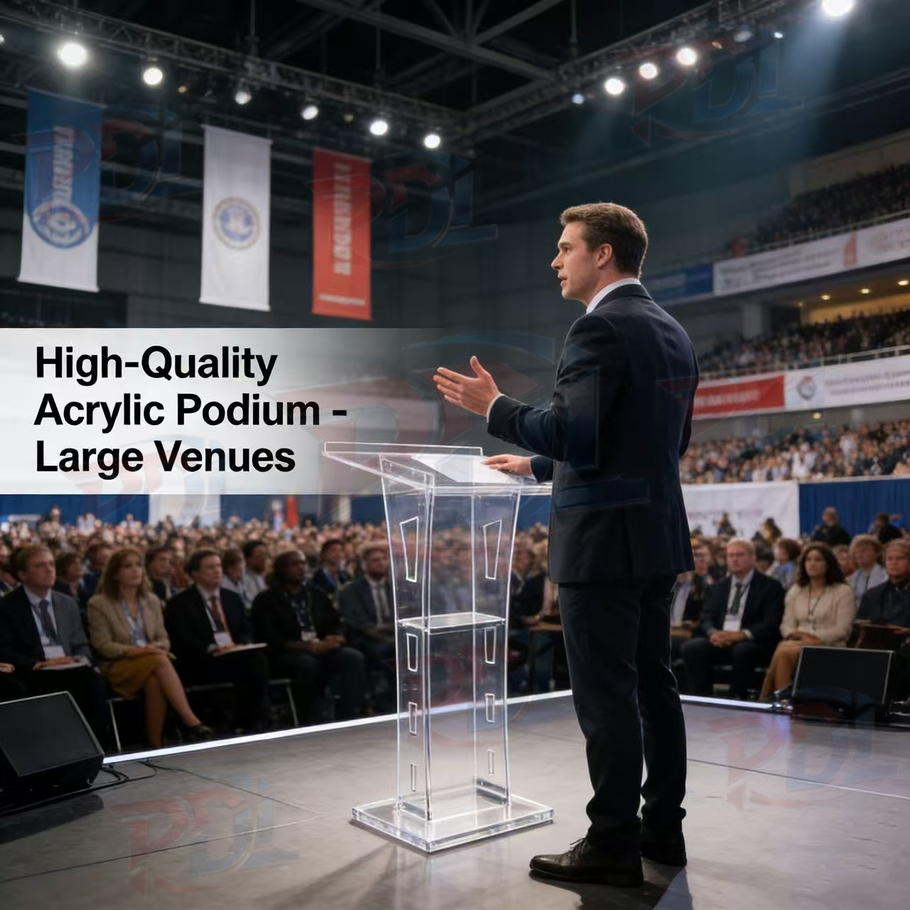 Sturdy Acrylic Podium Stand Easy Assembly Clear Lectern Pulpit for ...
