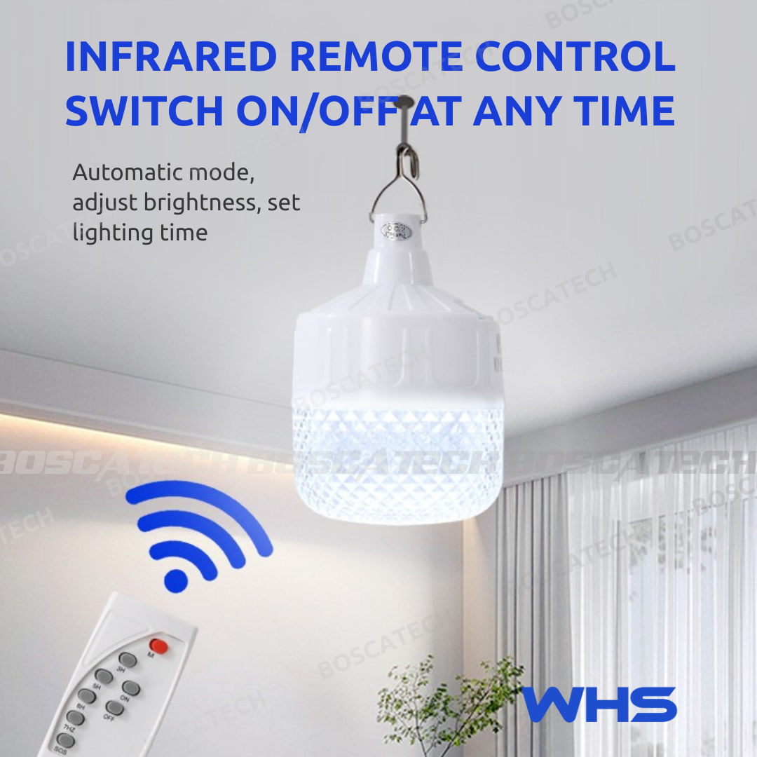 WHS Solar-Powered LED Outdoor Light Bulb with Wireless Remote IP65 ...