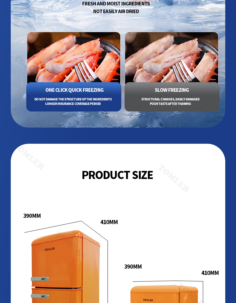 【COD】Tomler Mini Refrigerator Single Double Door 45L-72L Low Power ...