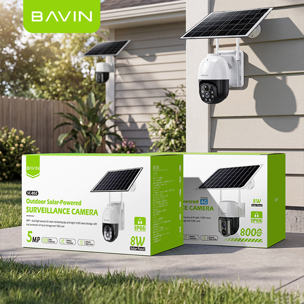 BAVIN SC802 / SC803 Solar-Powered Outdoor Pan Wireless Security CCTV ...