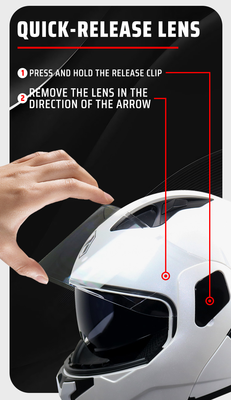 【𝑭𝒍𝒊𝒑 𝑼𝒑】HNJ Modular Dual Visor Helmet Full Face Helmet for Motorcycle ...