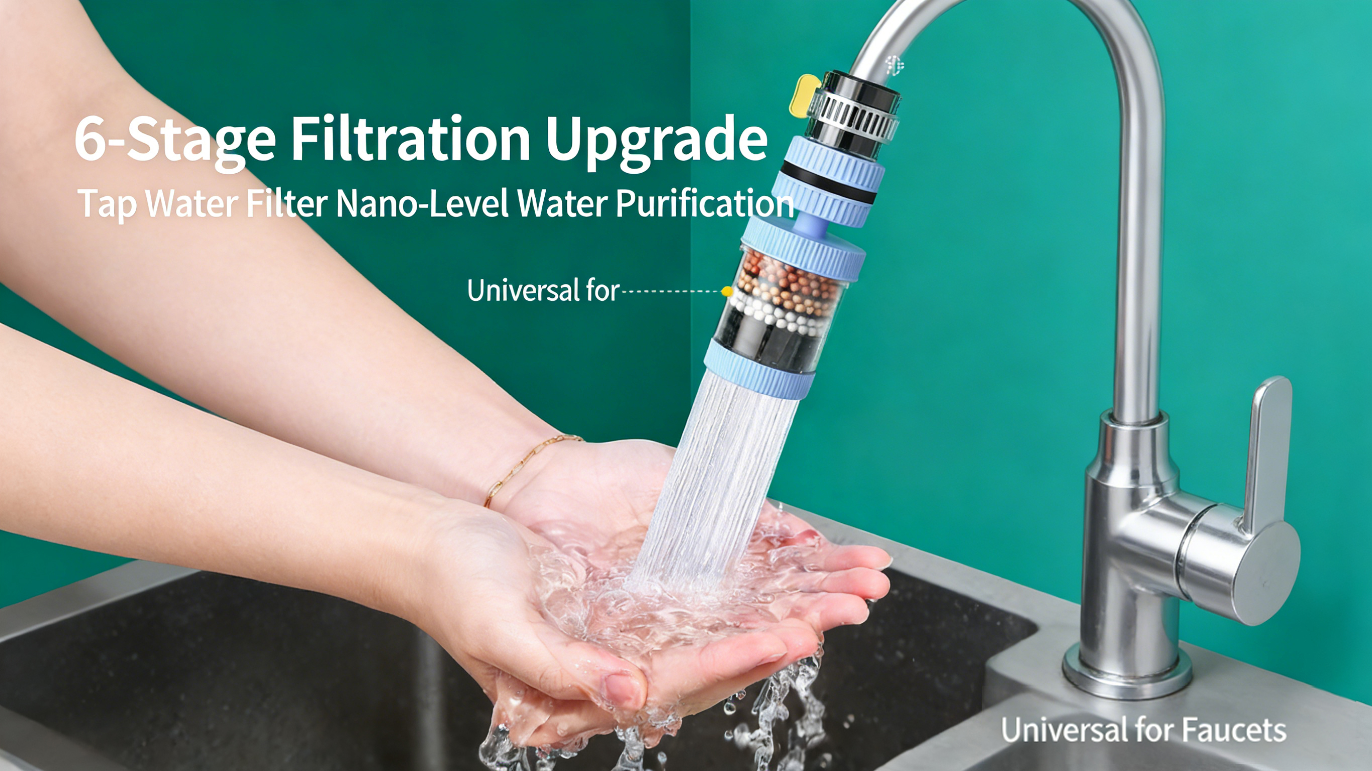 6 Layer Filtration 360 Degree Faucet Filter Splash-proof Shower Tap ...
