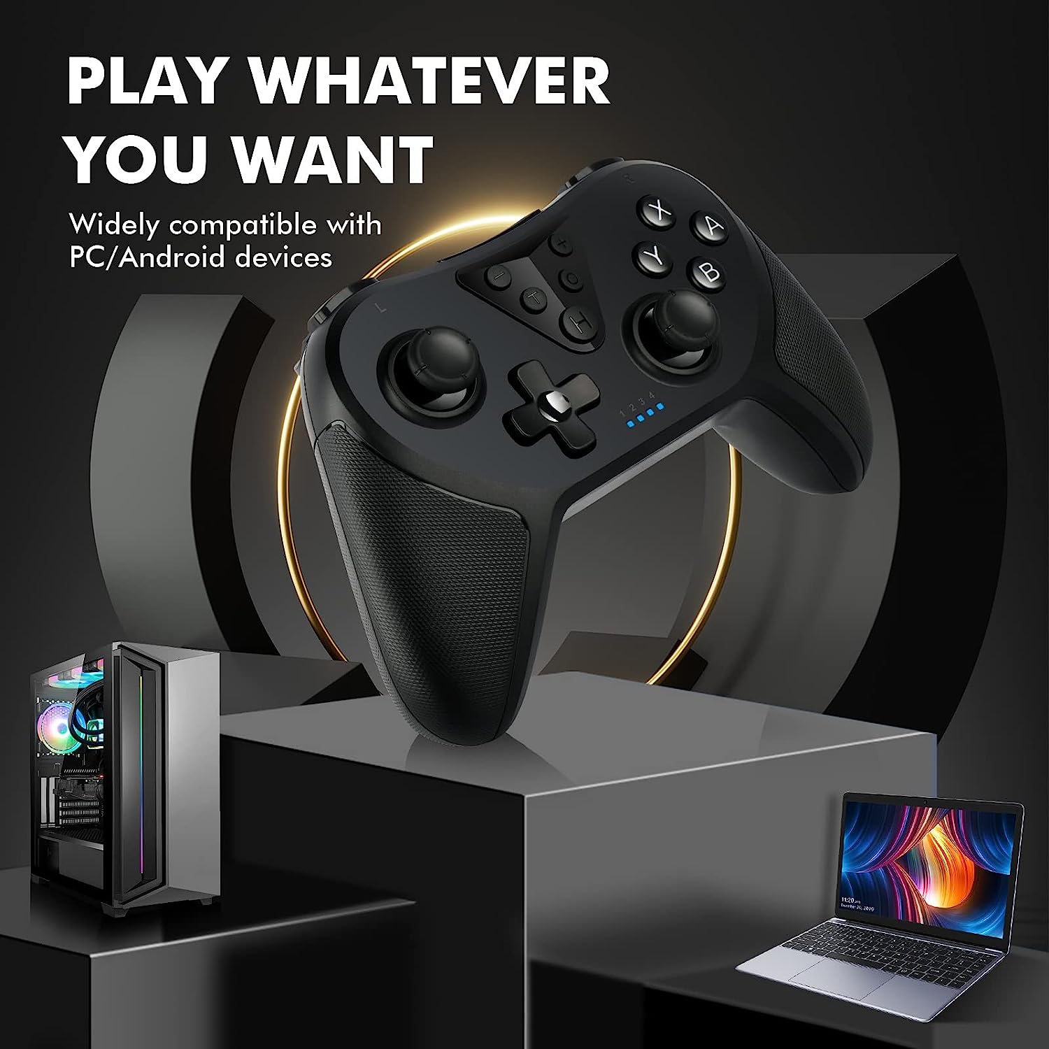 Ovleng T37 Wireless Game Controller With Dual Electric Motors For ...