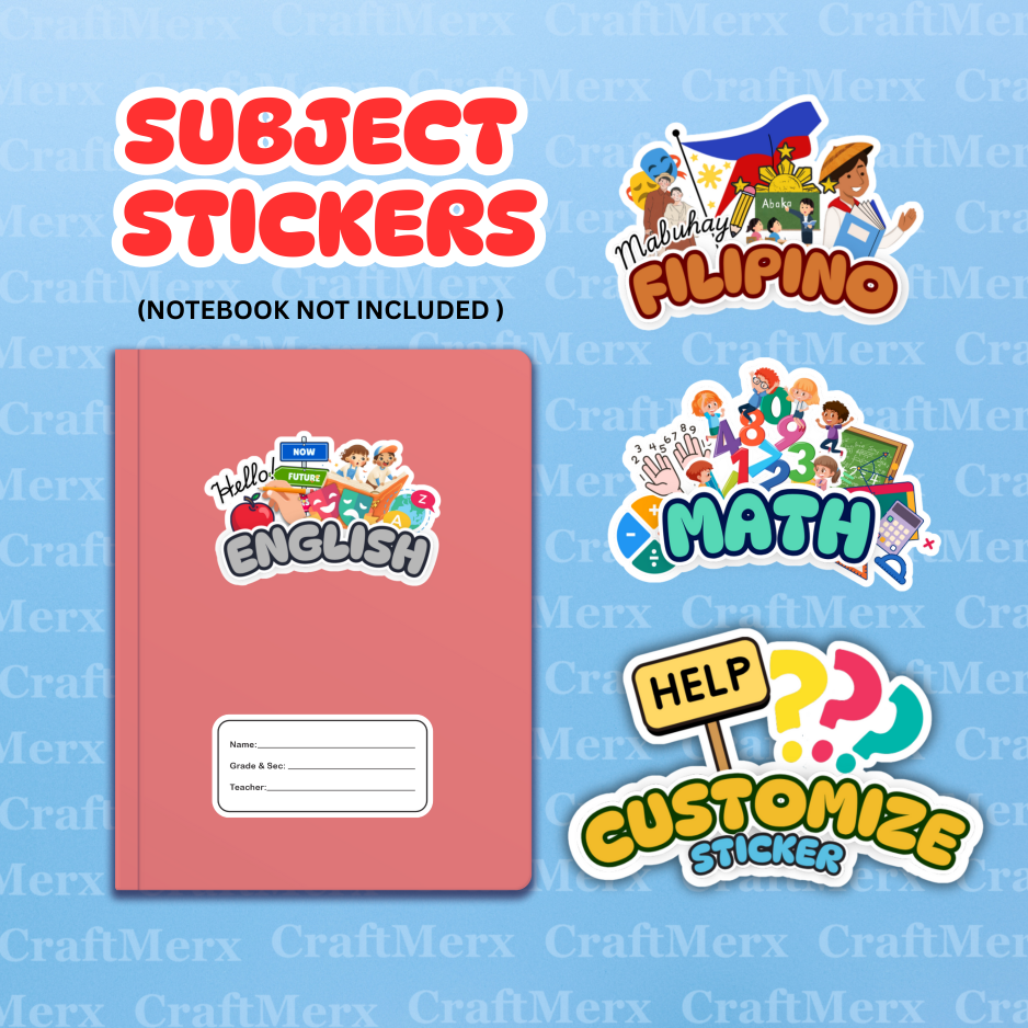 SUBJECT STICKER LABEL FOR NOTEBOOK PART 1 minimum of 5 stickers per ...