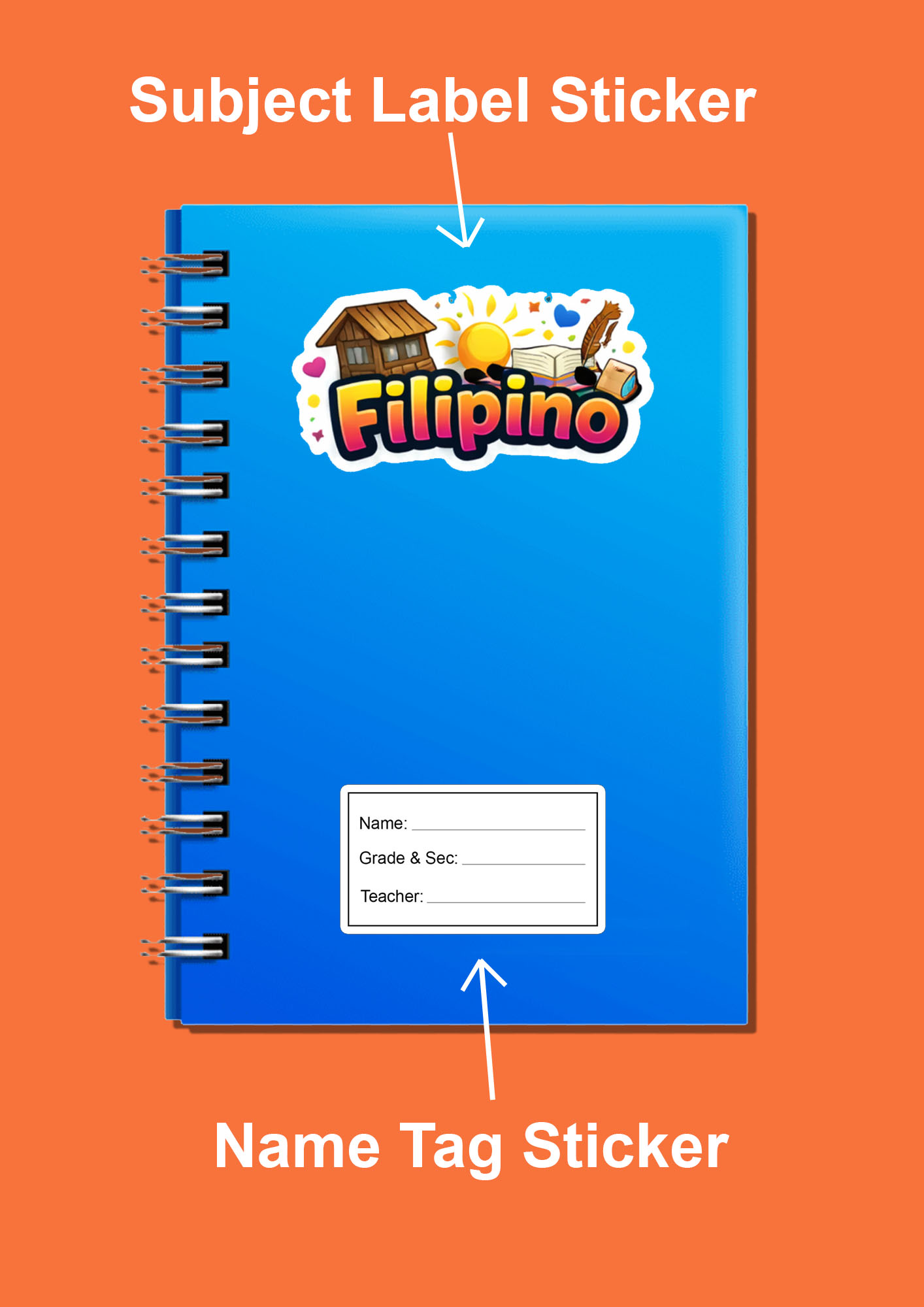 Subject label sticker for notebook | Shopee Philippines