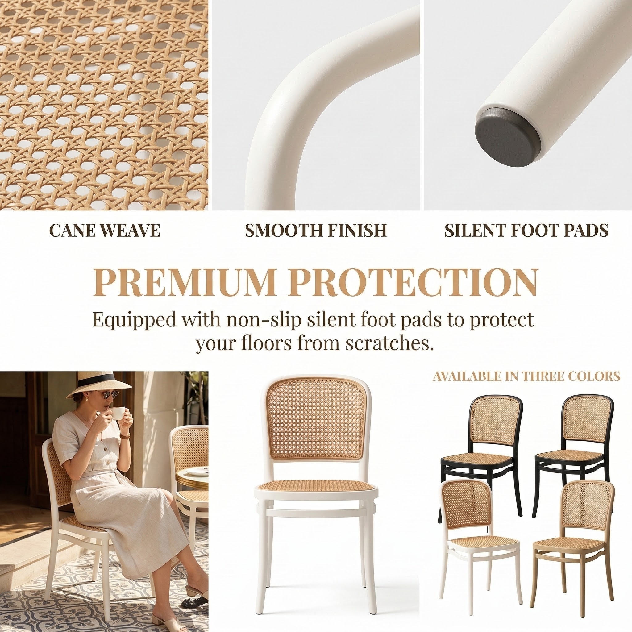 TESCO Nordic Rattan Plastic Dining Chair Thick Backrest Home Living ...
