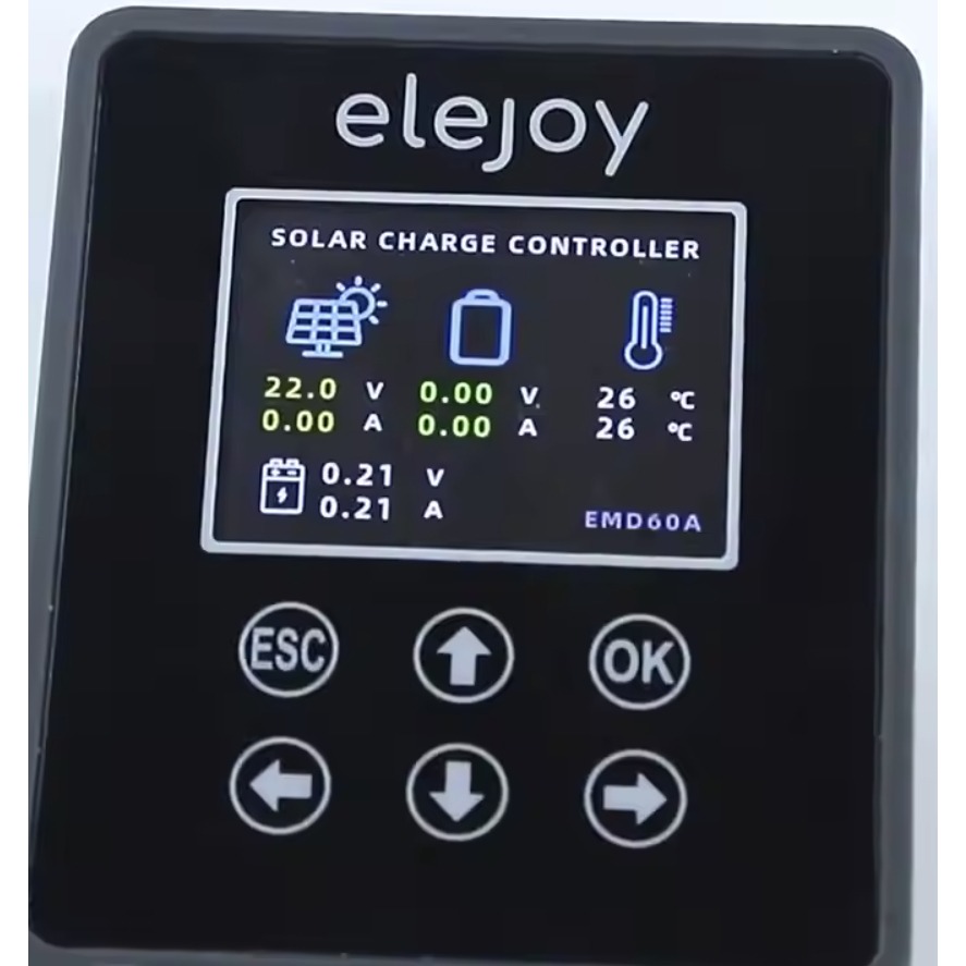 ELEJOY EMD60A 2700W Adjustable MPPT Solar Char Controller 12/24/36/48V ...